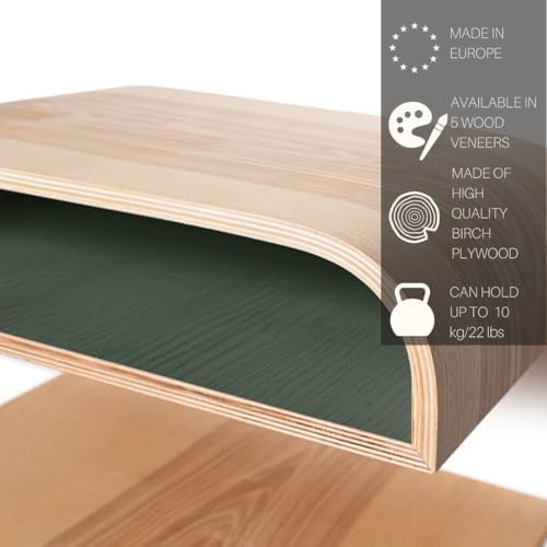 EWART WOODS Floating Nightstand, Walnut Bedside Shelf Wall Mount, Bed Night Stand for Bedroom, Wooden Side Table Cabinet, Entryway Furniture