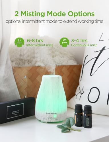InnoGear 100ml Essential Oil Diffuser for Home with 6 Oils Gift Set, Grey