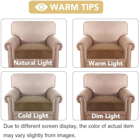 H.VERSAILTEX Velvet Stretch Couch Cushion Cover Plush Cushion Slipcover for Chair Cushion Furniture Protector Seat Cushion Sofa Cover (1 Piece Armchair Cushion Covers, Camel)