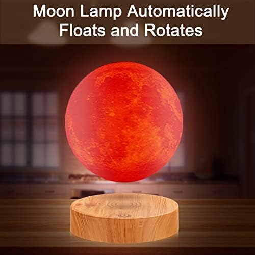 Floating Moon Lamp 16 Colors Levitating Spinning LED Moon Light Magnetic Levitation 3D Printing Moon Night Lights Unique Gifts Room Office Table Decorative Lamp