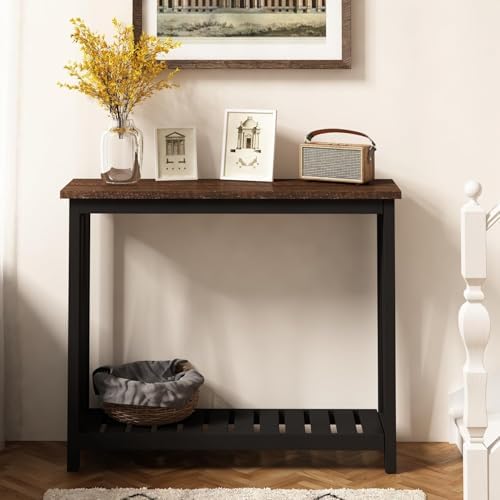 ChooChoo Farmhouse Console Table, Narrow Sofa Table for Entryway, 40 Inch