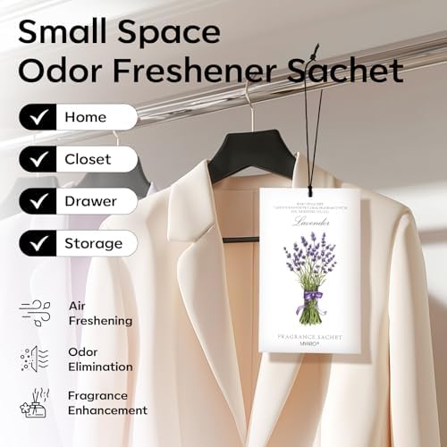 MYARO 12 Pack Assorted Floral Scented Sachets, Closet Deodorizer Freshener
