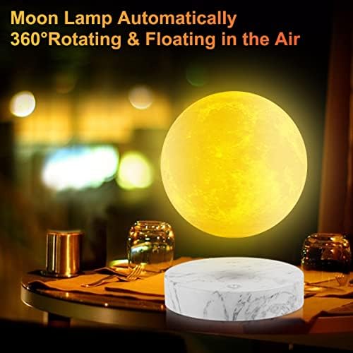 UVEHAS Floating Moon Lamp - Levitating Moon Lamp Has 16 Colors LED Lighting Modes Spinning 3D Printing Moon Light Magnetic Levitation Night Lights Unique Gifts for Christmas, Room Decor