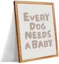 Framed Fun Kids Quotes Canvas Posters Every Dog Needs A Baby Wall Art Modern Trendy Minimalist Toddler Prints Playing Print For Nursery Room Wall Decor 24x36 inch