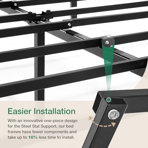 Novilla Full Size Bed Frame, 14 Inch Metal Platform Bed Frame Full Size with Storage Space Under Bed Frames, Heavy Duty Steel Slat Support, No Box Spring Needed, Easy Assembly