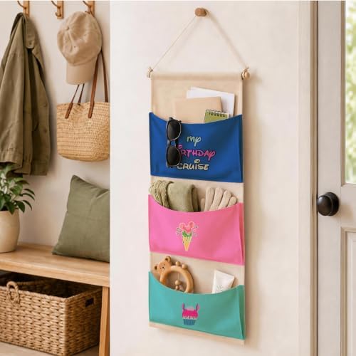 3-Pocket Hanging Wall Organizer, Birthday Cruise Design for Playroom