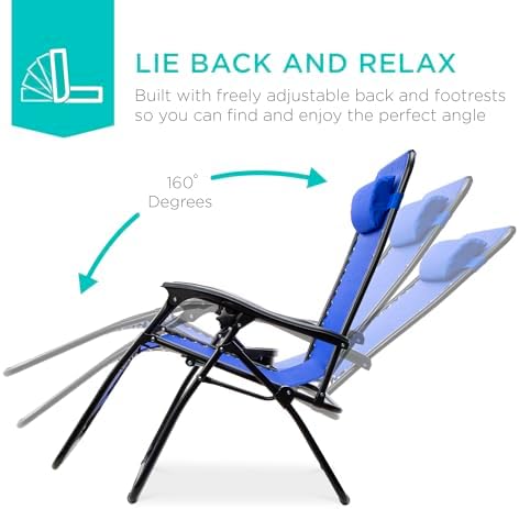 Best Choice Products Zero Gravity Chair Recliner, Cobalt Blue