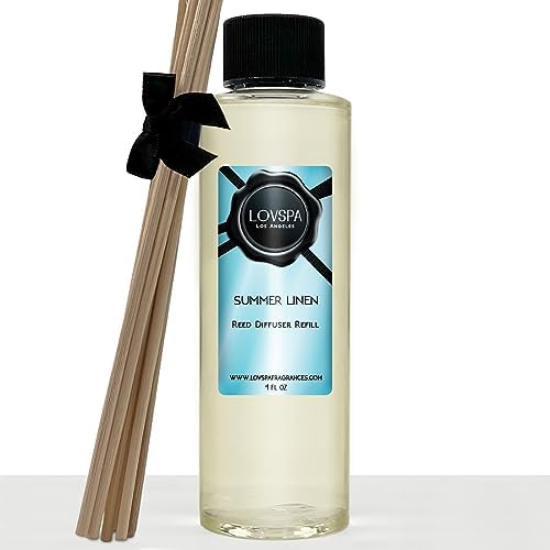 Summer Linen Diffuser Oil - Luxury Essential Oils for Diffuser Refill & Air Freshener Room Spray - Long-Lasting & Natural Home Fragrance, Scented Oil for Diffusers, USA Made, 4oz