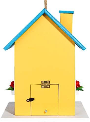 CARTMAN Colorful Hanging Wooden Birdhouse Feeder