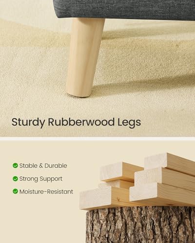 SONGMICS Foot Stool Ottoman, Small Storage Ottoman with Legs, 15.7 Inches