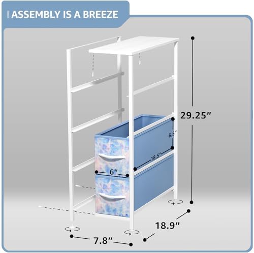 Sorbus 4-Drawer Narrow Dresser for Bedroom (Pastel Tie-dye)