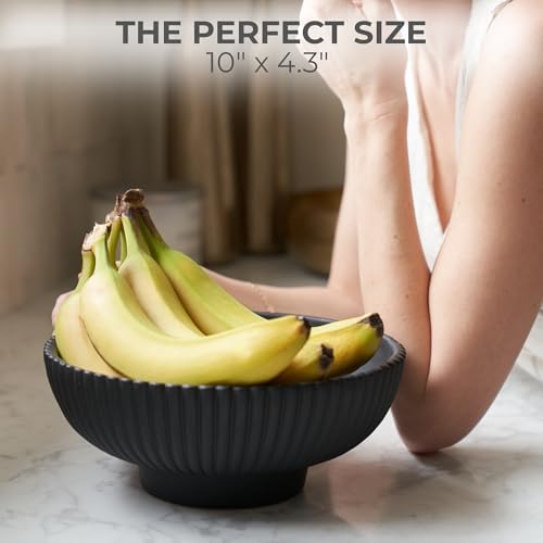 KIBAGA Decorative Concrete Fruit Bowl for Kitchen or Table - Large Key Bowl