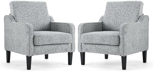 VINGLI Accent Chairs Set of 2, Chenille Upholstered Armchair Living Room