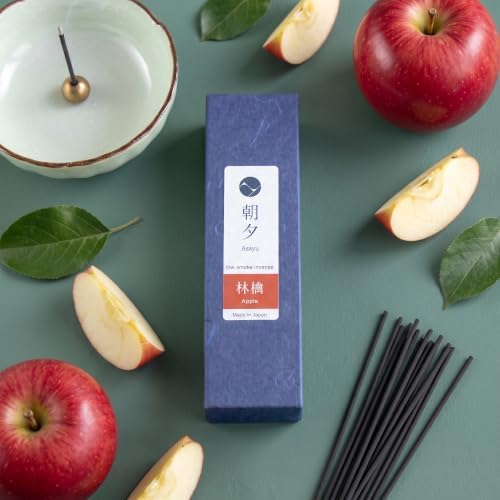 Asayu Japan Apple Incense Sticks, Low Smoke Japanese Incense, 20g