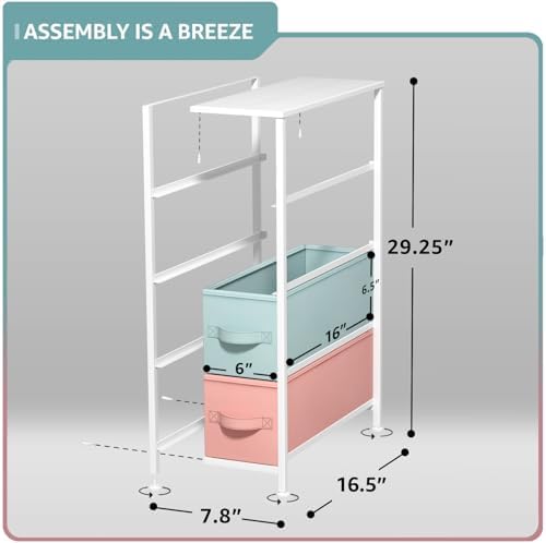 Sorbus 4-Drawer Narrow Dresser for Bedroom (Pastel)