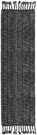 100% Cotton Table Runner for Dining Room Tables Rectangle Two Tone Woven Fabric 72" x 13" Soft Durable Table Runner, Black(Pack of 1)
