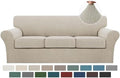 Turquoize 4 Piece Sofa Covers for 3 Cushion Couch Sofa Slipcover Soft Couch Cover for Dogs-Washable Sofa Furniture Covers with 3 Individual Cushion Covers (3 Cushion Sofa, Island Fossi)
