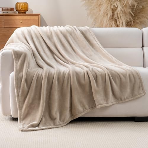 Luxury Fleece Warm Throw Blanket, Soft Lightweight Velvety Plush Throw for Couch and Bed, Cozy Comfy for All Seasons(Grain, 50×70 Inches)