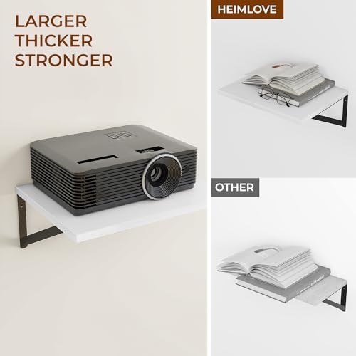Heimlove 24W x 12D Deep Floating Shelves Set of 3 White