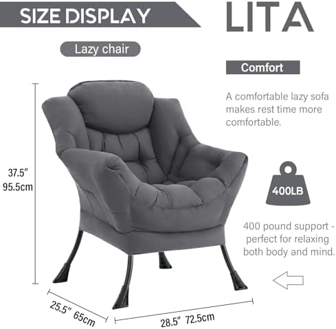 LITA Lazy Chair Comfy Accent Reading Chair