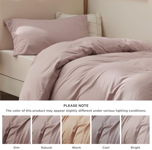 Bedsure Twin/Twin XL Duvet Cover, Double Brushed Bedding Set, Dusty Rose