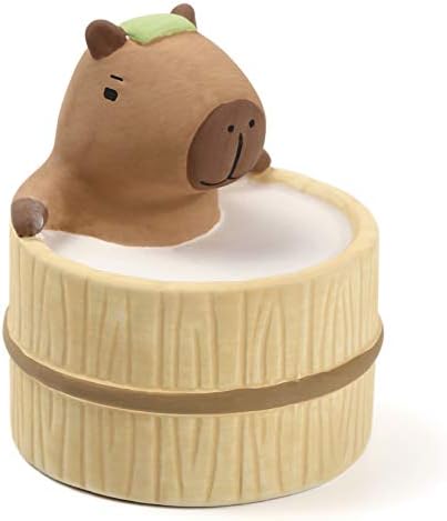 Aroma Ceramic Stone Diffuser [Japan Import] Aromatherapy Essential Oil Diffuser, Non Electric, Passive, Unique, Cute, Animal, Design for Women, Men, and Gifts (Bathing Capybara)