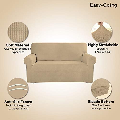 Easy-Going Stretch 4 Seater Oversized Sofa Couch Cover Sand