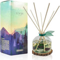 Reed Diffuser Set, Winter Forest Pine Scented Oil Diffuser with Sticks and Wooden Coaster, Bathroom Shelf Decor Made with Real Botanicals, USA Made