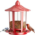 Birdream Bird Feeders for Outdoor Hanging, Assembly Required, 1-Min Easy Setup, Charming Castle Design, Attracting Cardinals Chickadees Goldfinches & Sparrows - Red