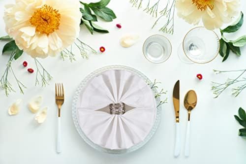Ramanta Home White Polyester Cloth Napkins Set of 12-18x18 Inches