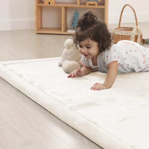 1.5" Thick Baby Play Mat for Floor,71x79 Large Memory Foam Tummy Time Mat