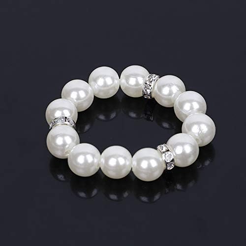 ZiDeTang 20Pcs Pearl Rhinestones Napkin Ring for Table Decoration Serviette Holder Party Decoration B