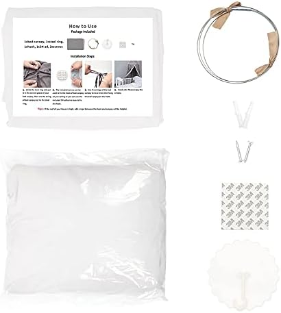 MAMERIA Kids Bed Canopy with Frills Cotton Hanging Tent Curtain Net for Reading Nook Hideaway Bedding Play Room Decor (White)