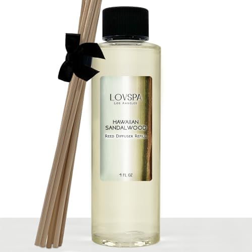 Hawaiian Sandalwood Diffuser Oil - Luxury Essential Oils for Diffuser Refill & Air Freshener Room Spray - Long-Lasting & Natural Home Fragrance, Scented Oil for Diffusers, USA Made, 4oz