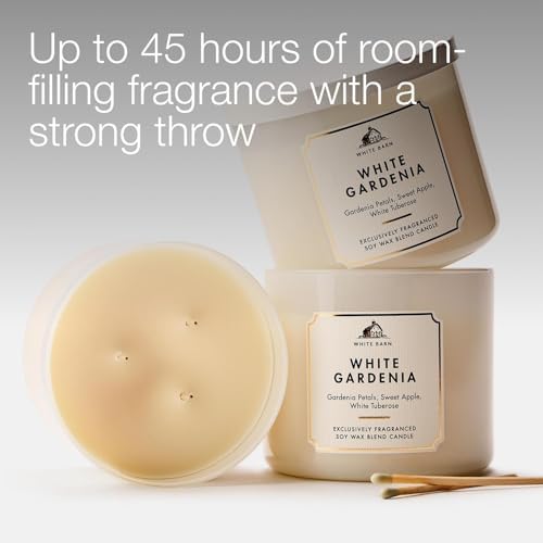 Bath & Body Works 3-Wick Candle, White Gardenia, Soy Wax Blend, 2 Pack