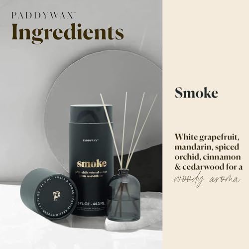 Paddywax Petite Reed Diffuser Set, Smoke, Black, 1.5 oz
