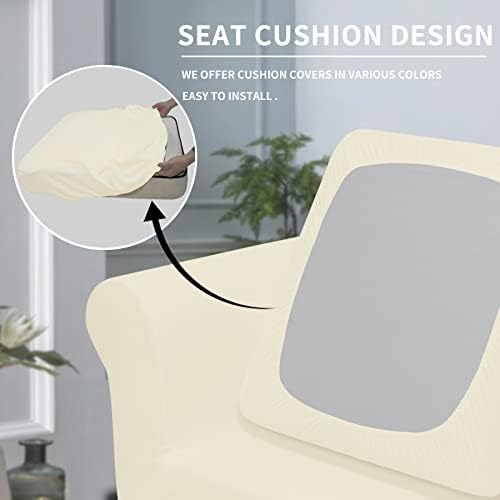 Easy-Going 3 Pieces Stretch Loveseat Couch Cover for 2 Cushion Washable