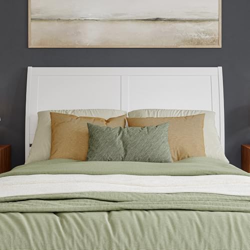 AFI, Portland Queen Sleigh Solid Wood Panel Headboard, White