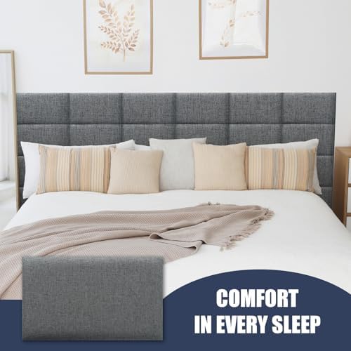 Linen Peel and Stick Headboard, Soundproof Anti-Collision Wall Panel
