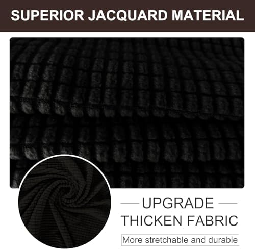 U-NICE HOME Stretch Couch Cover Slipcover for 3 Cushion Sofa, Black