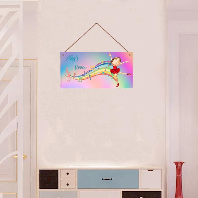 Personalized Ballet Girl Sign Cute Kids Dancing Girls Themed For Kids Room Door Art Decor For Little Man Cave,Custom Name Wall Decor Decorative Plate For Boys Room Girls Bedroom