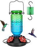FEED GARDEN Glass Hummingbird Feeder for Outdoors, Leak-Resistant, 16 oz