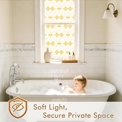 SOMWISE Frosted Window Privacy Film, Decorative Sun Heat Blocking, Anti UV