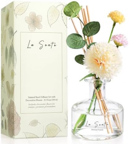 Reed Diffuser Set, Jasmine Freesia Scent, 8.5 fl oz / 250ml