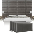 Vänt Wall Mounted Headboard Panels, Queen/Full, Velvet Gothic Grey