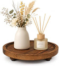 DEBETOOL Round Rustic Wood Decorative Tray