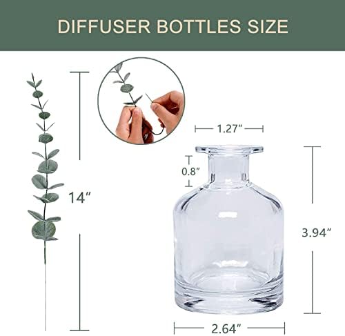 HOSSIAN 150ml/5.07oz 3PCS Reed Diffuser Bottles,Fragrance Diffuser Empty Bottle with 28pcs Reed Sticks for Home Fragrance Accessories and Women Gift Room,Home,Bathroom Decor (Clear)