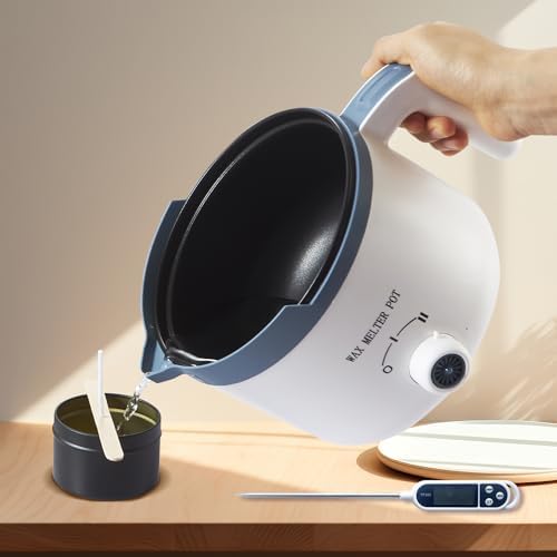 Ksedcon Electric Wax Melting Pot for Candle Making with Thermometer, Wicks