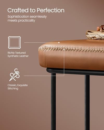 VASAGLE Storage Ottoman Bench for Entryway, PU Leather, Loads 660 lb