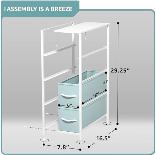 Sorbus 4-Drawer Narrow Dresser for Bedroom (Aqua)